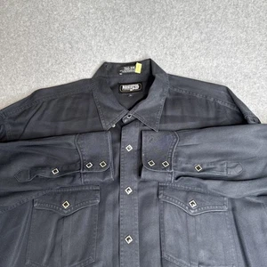 Camisa Resistol Rodeo Gear Trail Boss Para Hombres XL Vaquero Occidental Abotonada Negra Usada en Excelente Condición - Imagen 1 de 8