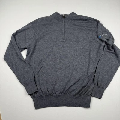 Peter Millar Sweater Mens XL Half Zip Pullover Merino Wool Silk Blend Cliffwater - Image 1 of 4