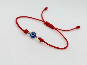 Pulsera Roja Con Ojo Azul Red String Bracelet With Blue Evil Eye - Picture 1 of 3