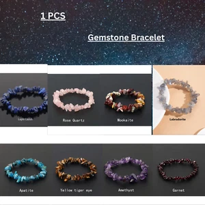 Natural Chip Bead Crystal Gemstone Bracelet Gem Stone - Picture 1 of 9