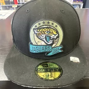 Jacksonville Jaguars Salute To The Troops 95 New Era Fitted Hat Sz 7 3/8 Vintage - Picture 1 of 16