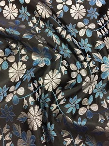 Brokat Chinesisch Blumen Blüte Orientalisch Asiatisch Stoff - Bild 1 von 1