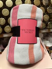 Victoria’s Secret Pink Striped Beach Fringe Throw Blanket 50X60 New