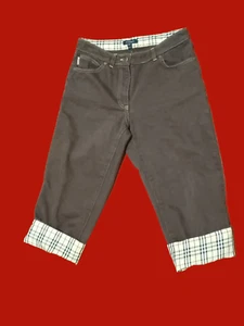 Burberry London Nova Check Dark Gray Denim Size 4 Capri Pants - Picture 1 of 12