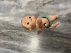 Vintage 1977 Tomy Wind-Up Crawling Baby KID-A-LONGS Toy Teal Bow1Clean & Working
