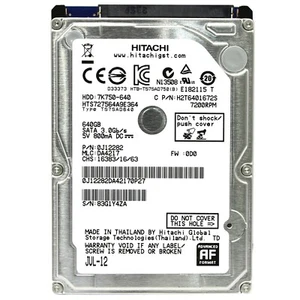 HGST Travelstar 7K750 HTS727564A9E364 640GB 2.5" Hard Drive - 0J12282 - Picture 1 of 3