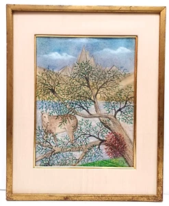 1930's LISTED FRENCH CHAIM SOUTINE Sd M/M NATURE LANDSCAPE DEER in MOUNTAIN LAKE - Picture 1 of 8