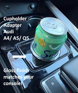 Audi Q5 / A4 / A5 Cup Holder Adapter (2020+) - Gloss Black Gloss - Picture 1 of 12