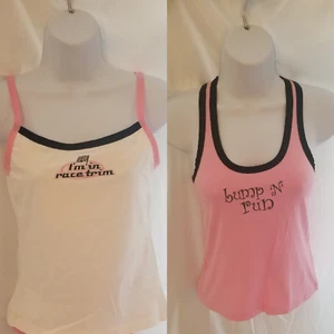 Camiseta sin mangas Pit Stop para mujer Racing sueño/íntima M lote de 2 adornos de carrera de regalo - Imagen 1 de 9