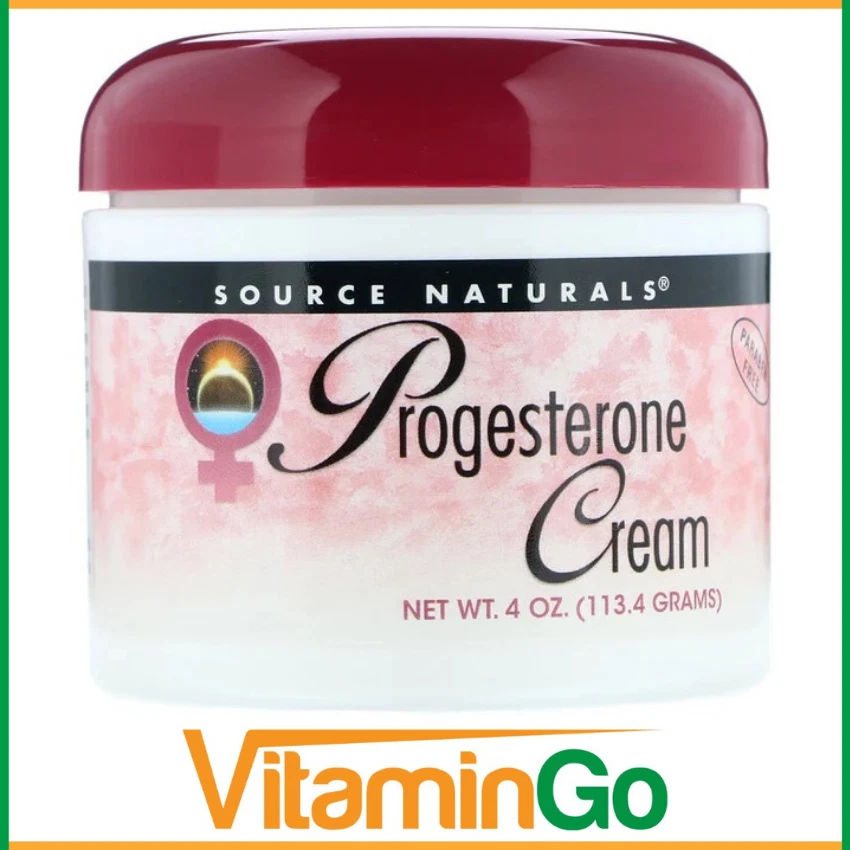 Crema de progesterona Source Naturals 113,4 g | Soporte de equilibrio natural de 4 oz