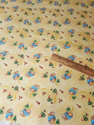 Vintage 2001 Peter Rabbit Fabric Fredrick Warne 1 Yd 22" x 43" Flowers Bunnies - Image 1 of 4