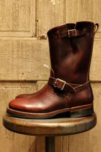 Hecho a mano Hombres Marrón Botas de Motociclista, Combate Cremallera Botas de Motocicleta para Hombre - Imagen 1 de 4