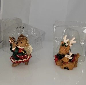 Juego de 2 adornos de ángel y ciervo de oso de peluche Kirkland de colección - Imagen 1 de 16