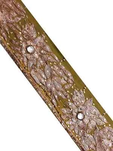 Vintage Indian Green color Sari Border Hand Beaded Indian Craft Trim Lace Sew - Picture 1 of 8