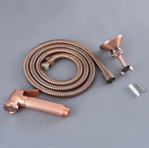 Antique Red Copper Handheld Bidets  Sprayer  Faucet+1.5m Hose +Shower Bracket - Picture 1 of 7