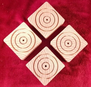 Hand Crafted Solid Wood Bullseye Coasters by Coastal Gnome Creations Set of 4 - Picture 1 of 9