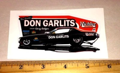 Don Garlits 1971 Dodge Charger Black "DON GARLITS"  Funny Car Decal Sticker - Image 1 of 2
