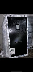 EXTERIOR COMPOSITE FRONT DOOR, HEAVY DUTY SECURE, BLACK, BLUE, YELLOW & MORE - Picture 1 of 7