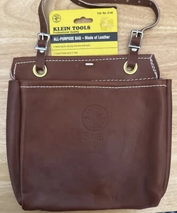 RARE Vintage NOS New Klein Tools 5146 All-Purpose Bag Pouch Leather USA NICE! - Picture 1 of 11