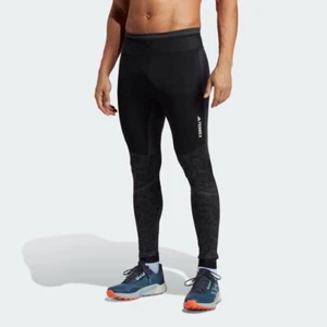 adidas Running Tights Mens Terrex Agravic Trail Grey Hiking Leggings Walking - Picture 1 of 7
