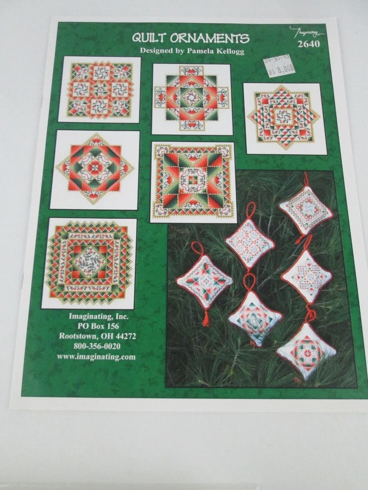 QUILT ORNAMENTS Christmas Cross Stitch Pattern Booklet Pamela Kellogg 2640 - Image 1 of 2