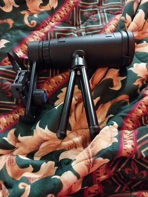 40X60 HD Monocular Telescope + Phone Clip + Tripod Night Vision Outdoor Hiking - Image 1 of 2
