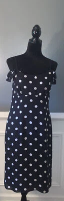 INC INTERNATIONAL NWT silk polka dot slip dress size 10 petite - Imagem 1 de 4