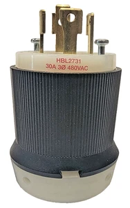Hubbell HBL2731 InsulGrip Twist Lock Plug 3-Pole 4-Wire - Picture 1 of 9