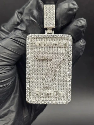 3.40Ct Round Cut Lab-Created Diamond Custom Number 7 14K White Gold Plated - Image 1 of 4