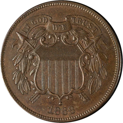 1868 Two (2) Cent Piece Nice Unc Nice Eye Appeal Nice Strike - Image 1 of 2