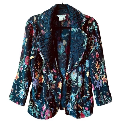 Alberto Makali Blazer Women Size L Multicoloured Floral Stretch Long Sleeve - Image 1 of 4