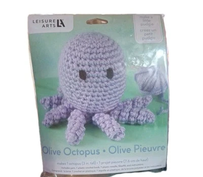 Leisure Arts Olive Octopus Crochet Pudgies Complete Kit 57014 - Image 1 of 2