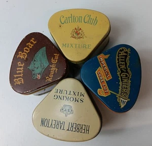 Vintage Tobacco Pipe leaf Tins Various Brands. Each tin is 3x2-1/2" Four Total. - Picture 1 of 3
