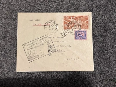 CUBIERTA VIETNAM INDOCHINA 1947 A SHANGHAI CHINA Primera Cubierta de Vuelo Foto 1 de 4