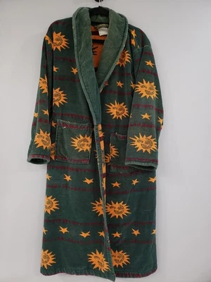 MISSING THE TIE - Vintage 1990s Celestial Sun Stars Robe 100% Cotton TJ Lawford - Image 1 of 4