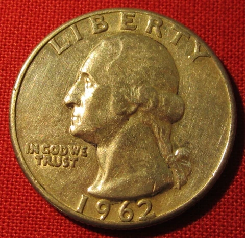 1962 P Washington Quarter- 90% Silver - Circulated - Actual Coin (2811) Cover