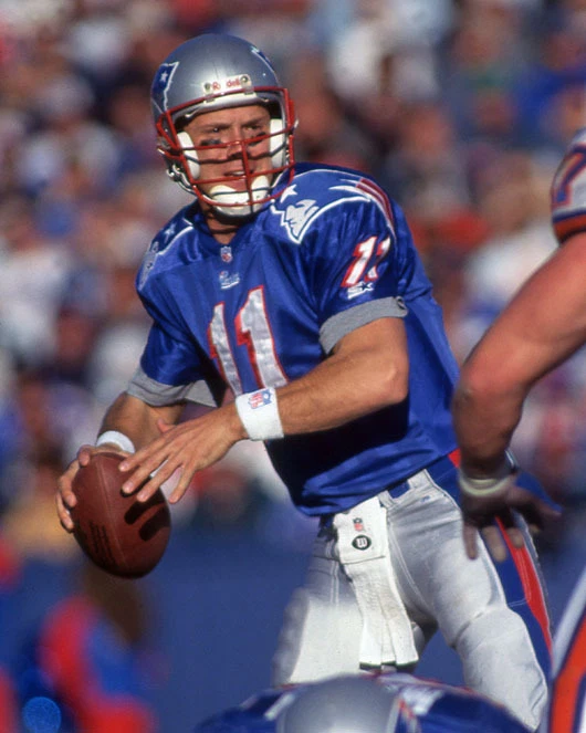 Póster de fútbol americano brillante con impresión fotográfica de 8x10 de los New England Patriots DREW BLEDSOE Foto 1 de 1