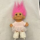 Vintage Troll Doll Ice Skating Pink Hair 5 Inches Russ