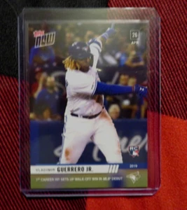 Tarjeta de radiocontrol Topps Now Vladimir Guerrero Jr #137 2019 novato Blue Jays primer éxito profesional - Imagen 1 de 1