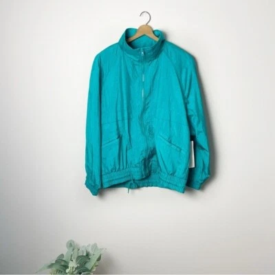 Totes Women's Size:Medium Teal Blue 80s Vintage Full Zip Jacket - Image 1 of 4