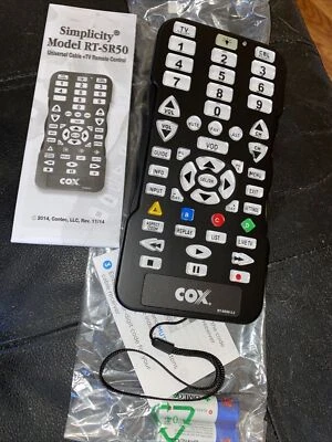 New COX RT-SR50-3.2 - CABLE TV large key MULTI-DEVICE JUMBO UNIVERSAL Remote - Image 1 of 4