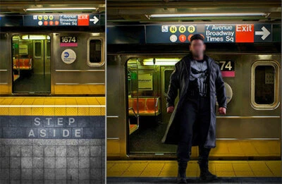 DETOLF DIORAMA PÓSTER TELÓN DE FONDO ~METRO~PARA HOT TOYS FIGURAS DIORAMA CASTIGADOR Foto 1 de 3