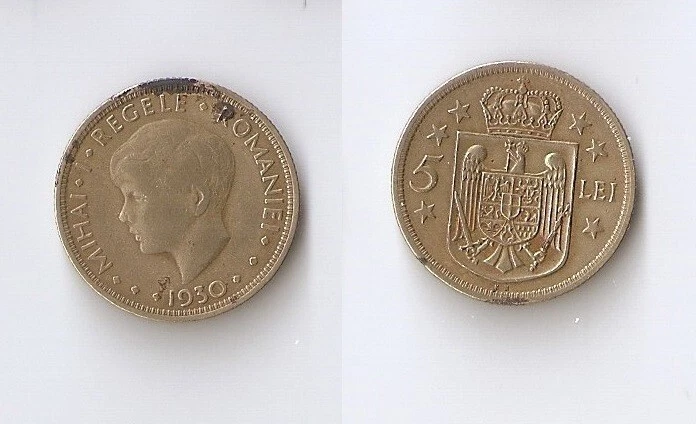 Romania 5 lei 1930 KN,  King Mihai I, High grade!!! - Image 1 of 1