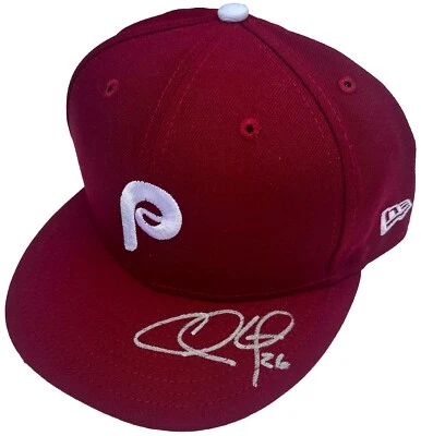 CHASE UTLEY #26 SIGNED PHILADELPHIA PHILLIES AUTHENTIC MLB FITTED HAT PSA/DNA - Image 1 of 2
