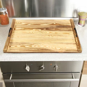 Noodle Board Stove Cover 30 x 22 Inch Wood Stove Top Cover Wooden Stovetop - Picture 1 of 19