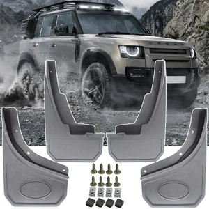 FRONT REAR MUD FLAPS MUDGUARDS FOR LAND ROVER DEFENDER L663 90 110 130 2020 + - Picture 1 of 6