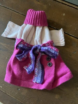 Beautiful Pink knit Sweater Dress for Small / Tiny Dog - Image 1 of 4