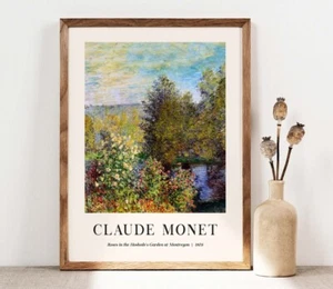 Claude Monet, Roses Garden, Flowers Poster Premium Quality Choose your Size - Picture 1 of 3