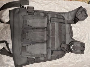 Tactical Vest Plate carrier- Black  Armor Plates - Picture 1 of 4
