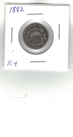 1882 United States Shield 5C Nickel Vintage 150 Years Old Cover